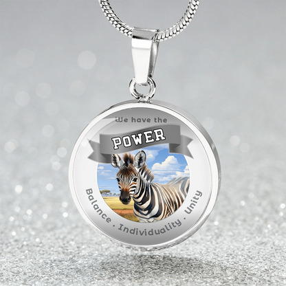 Zebra - Power Animal Affirmation Necklace - Balance Individuality Unity - More Than CharmsMore Than Charms