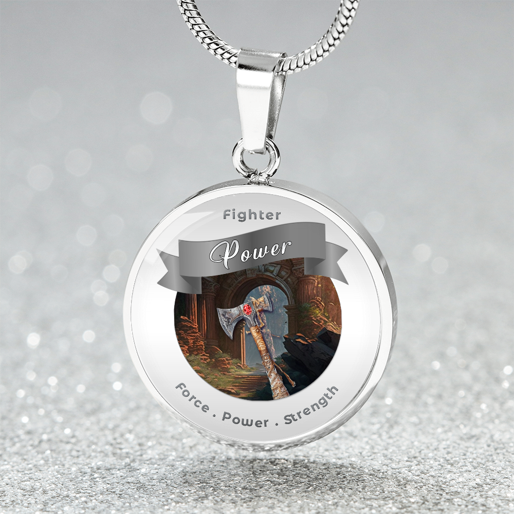 Fighter 2 - RPG Fantasy Affirmation Necklace - More Than CharmsMore Than Charms