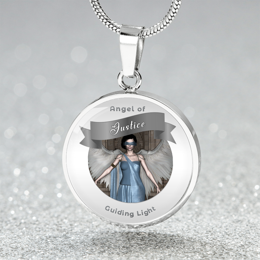 Justice - Guardian Angel Affirmation Necklace - More Than CharmsMore Than Charms