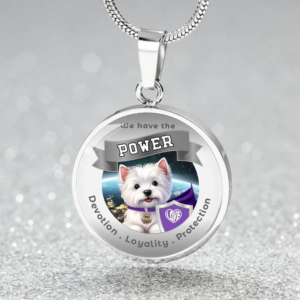 West Highland Terrier - Super Hero - Westie Dog Power Animal Affirmation Necklace - More Than CharmsMore Than Charms