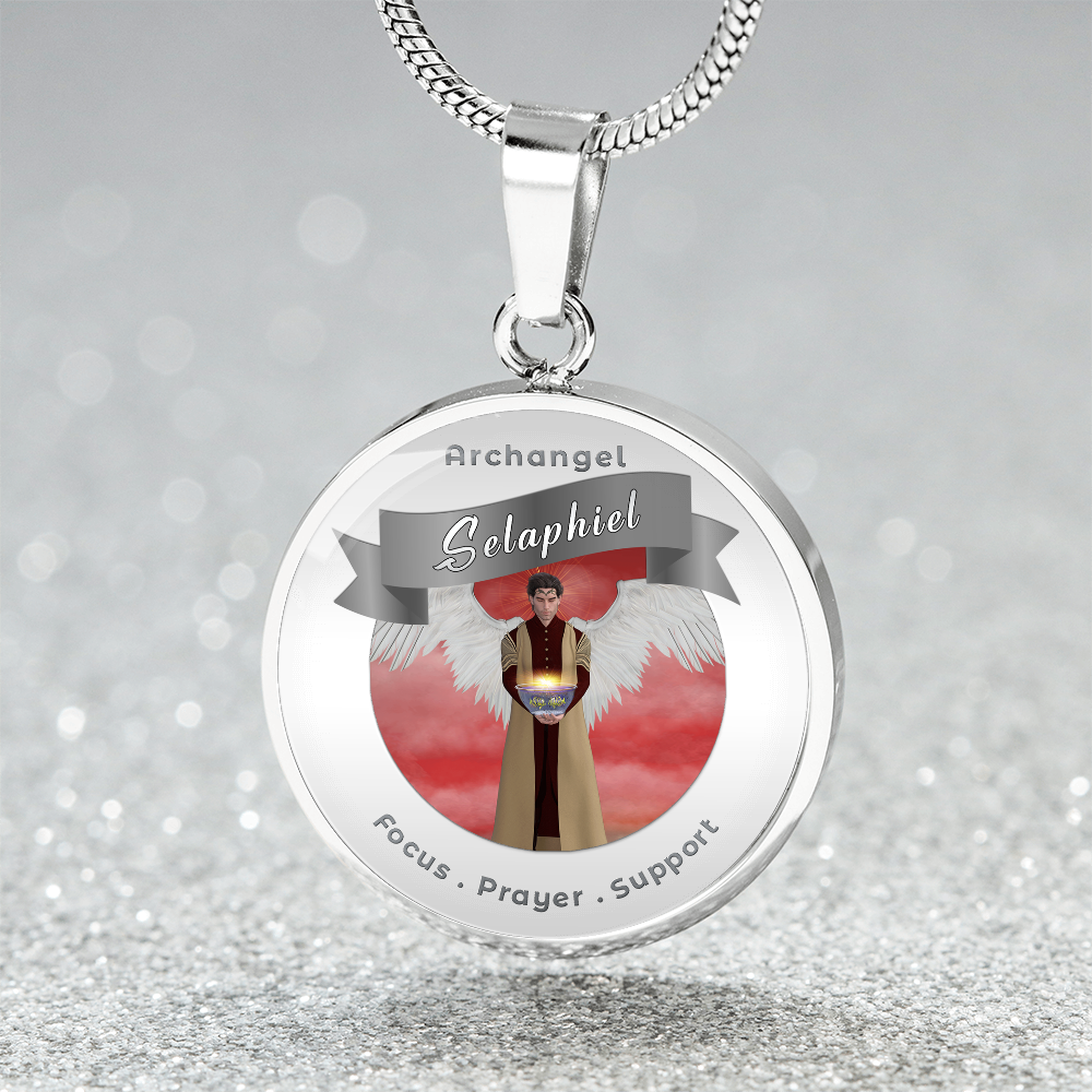 Archangel Selaphiel - Affirmation Necklace For Focus, Prayer & Support - More Than CharmsMore Than Charms