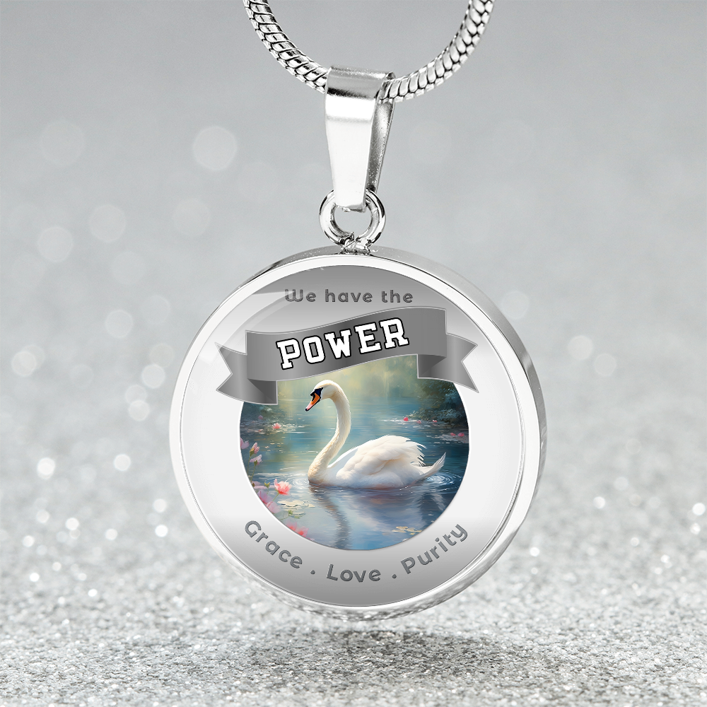 Swan - Power Animal Affirmation Necklace - Grace Love Purity - More Than CharmsMore Than Charms