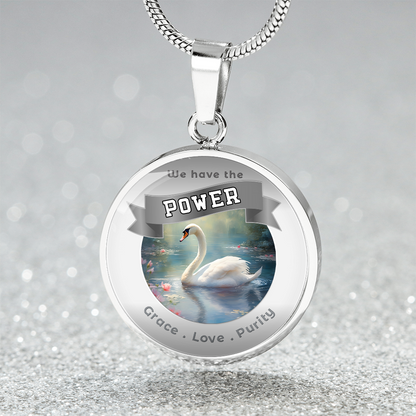 Swan - Power Animal Affirmation Necklace - Grace Love Purity - More Than CharmsMore Than Charms