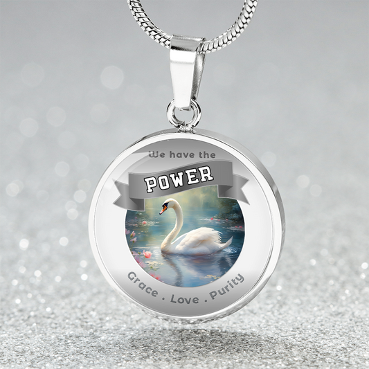 Swan - Power Animal Charm Necklace - Grace Love Purity - This Luxury Charm Necklace is more than just an accessory — it’s a soulful expression of your journey, dreams, and intentions. Designed with meaning, each charm carries powerful affirmation words, i
