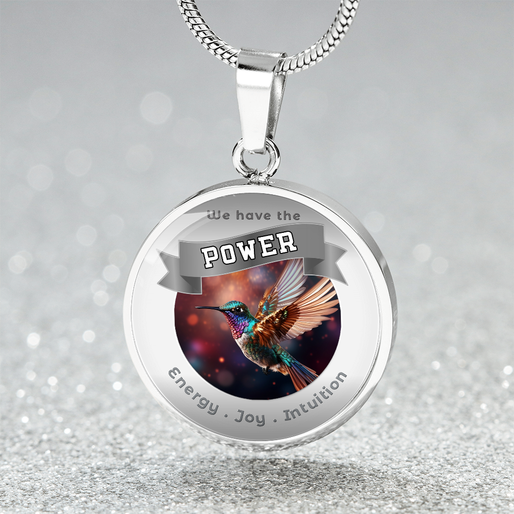 Hummingbird - Power Animal Affirmation Necklace -- Energy Joy Intuition - More Than CharmsMore Than Charms