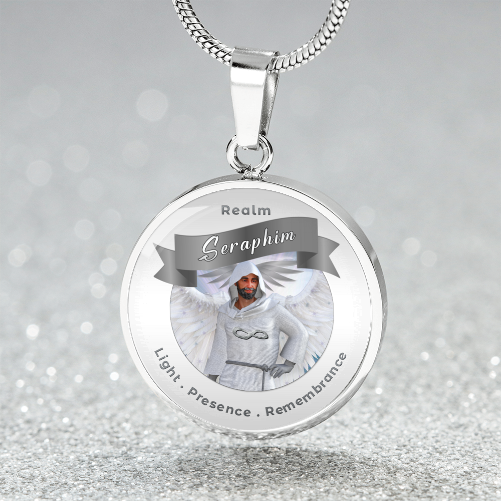 Seraphim - Angelic Realm Affirmation Necklace For Remembrance, Presence & Light- More Than CharmsMore Than Charms