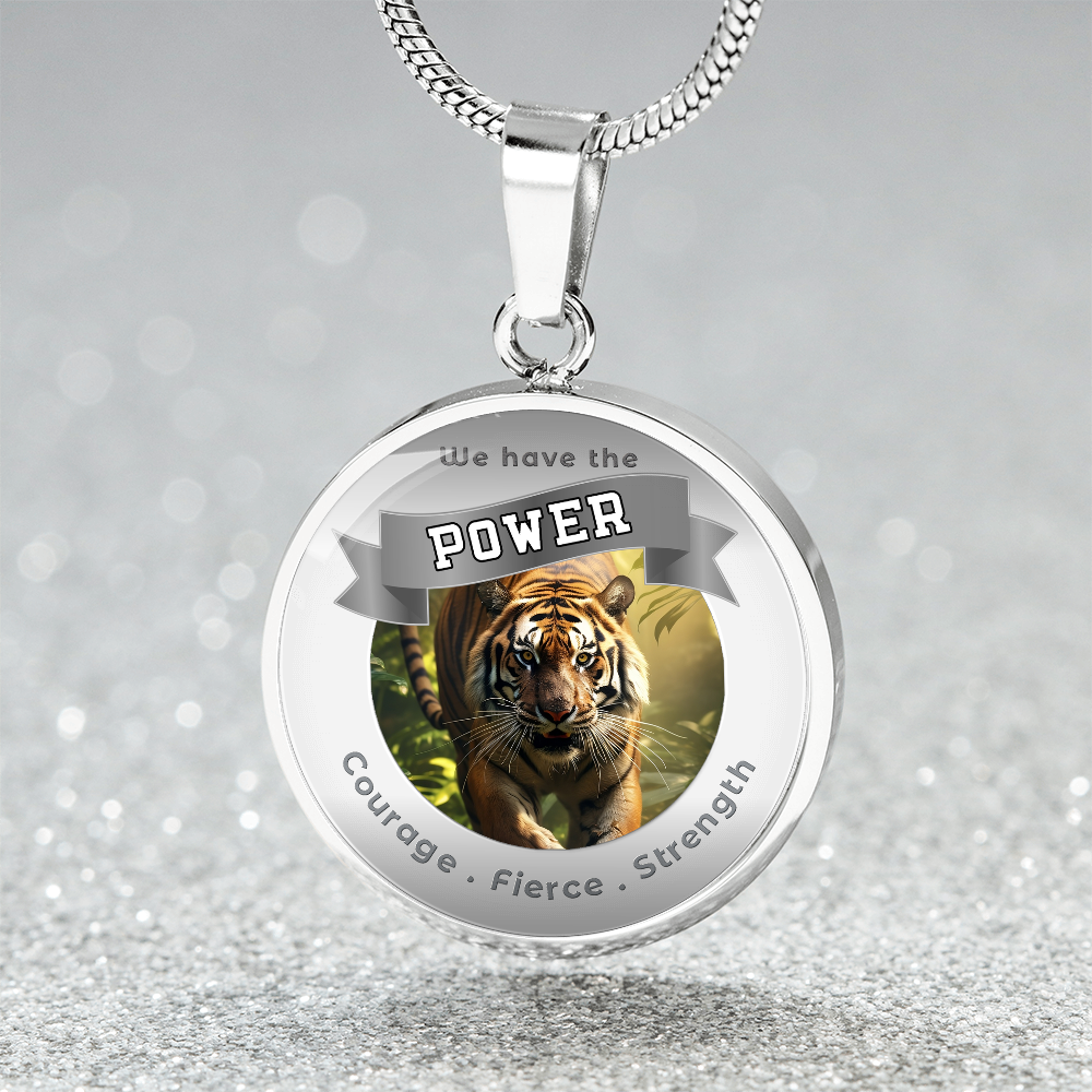 Tiger 2 - Power Animal Affirmation Necklace - Courage Fierce Strength- More Than CharmsMore Than Charms
