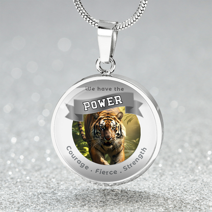 Tiger 2 - Power Animal Affirmation Necklace - Courage Fierce Strength- More Than CharmsMore Than Charms