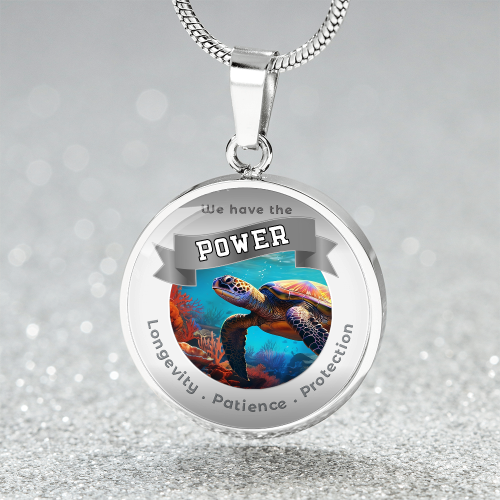 Turtle - Power Animal Affirmation Necklace - Longevity Patience Protection- More Than CharmsMore Than Charms