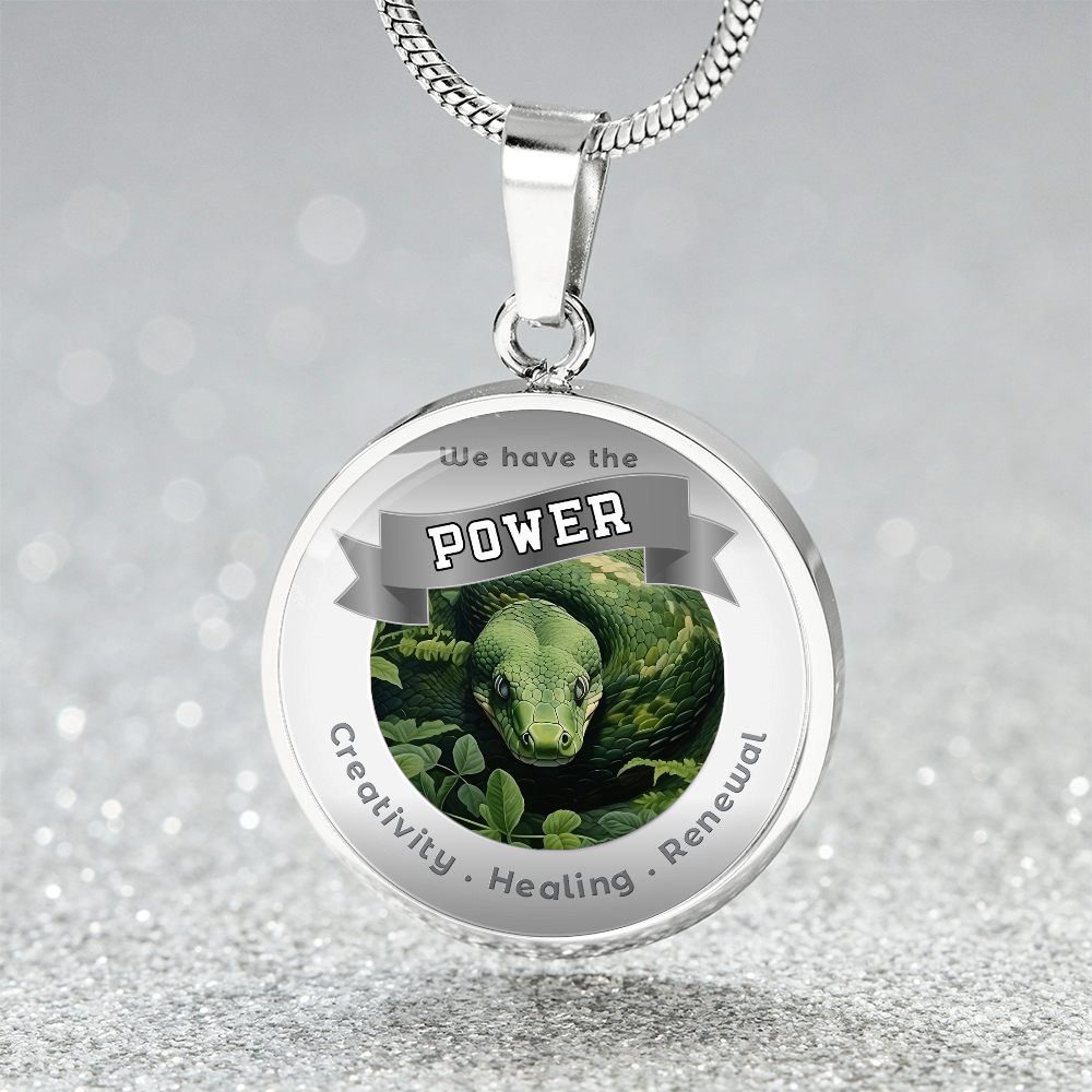Snake - Power Animal Affirmation Necklace - Creativity Healing Renewal - More Than CharmsMore Than Charms