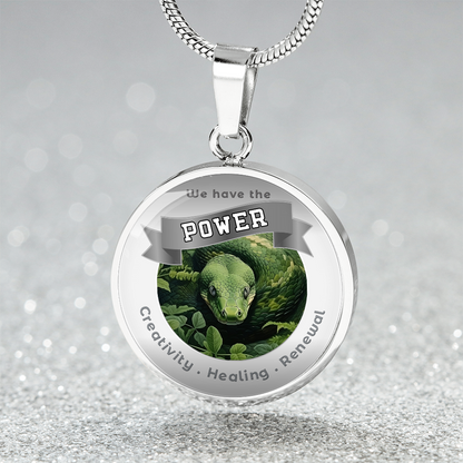 Snake - Power Animal Affirmation Necklace - Creativity Healing Renewal - More Than CharmsMore Than Charms
