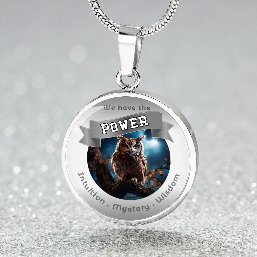 Owl - Power Animal Affirmation Necklace - Intuition Mystery Wisdom- More Than CharmsMore Than Charms