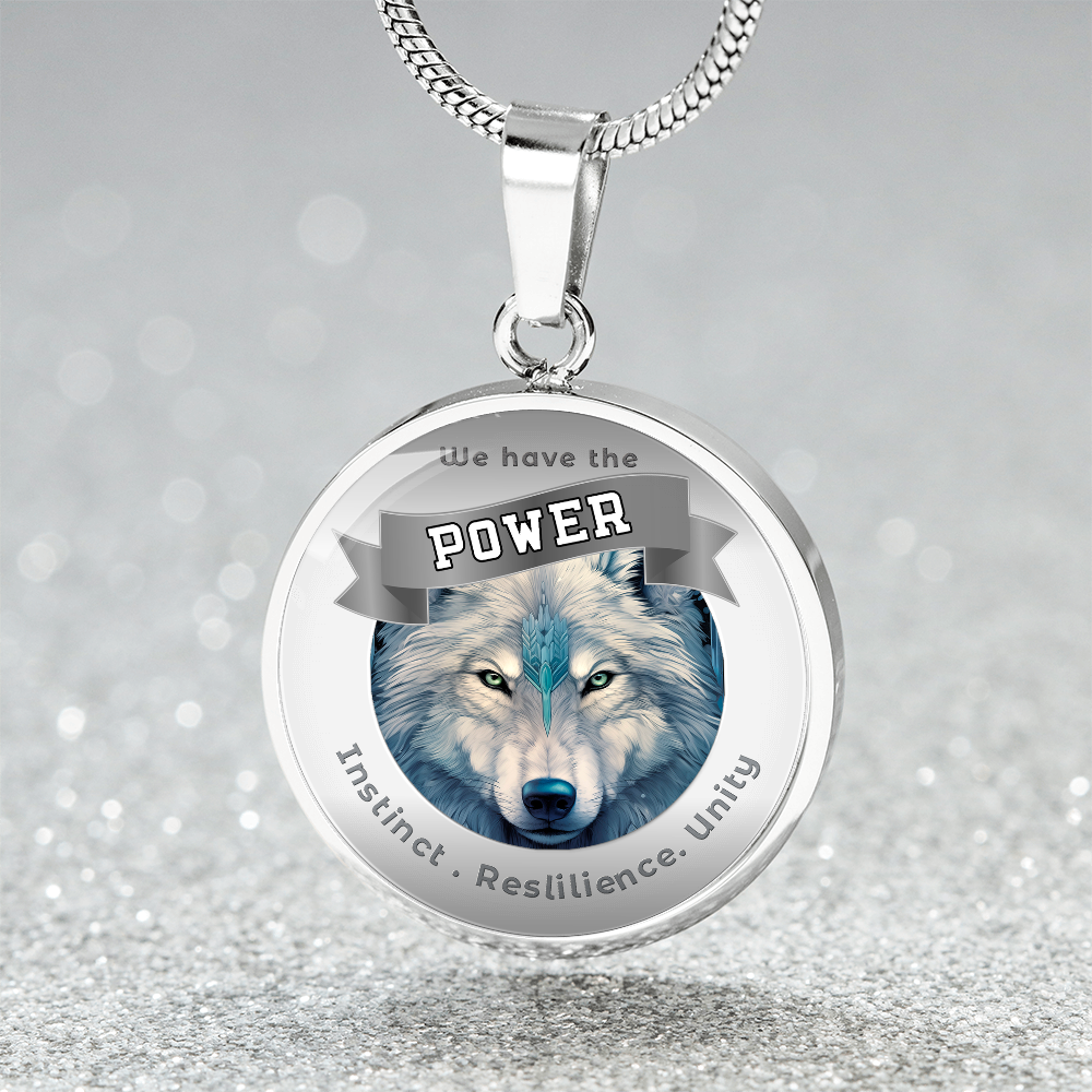 Wolf - Power Animal Affirmation Necklace - Instinct Residence Unity - More Than CharmsMore Than Charms