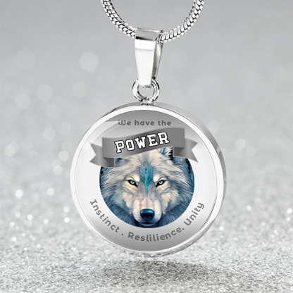 Wolf - Power Animal Affirmation Necklace - Instinct Residence Unity - More Than CharmsMore Than Charms