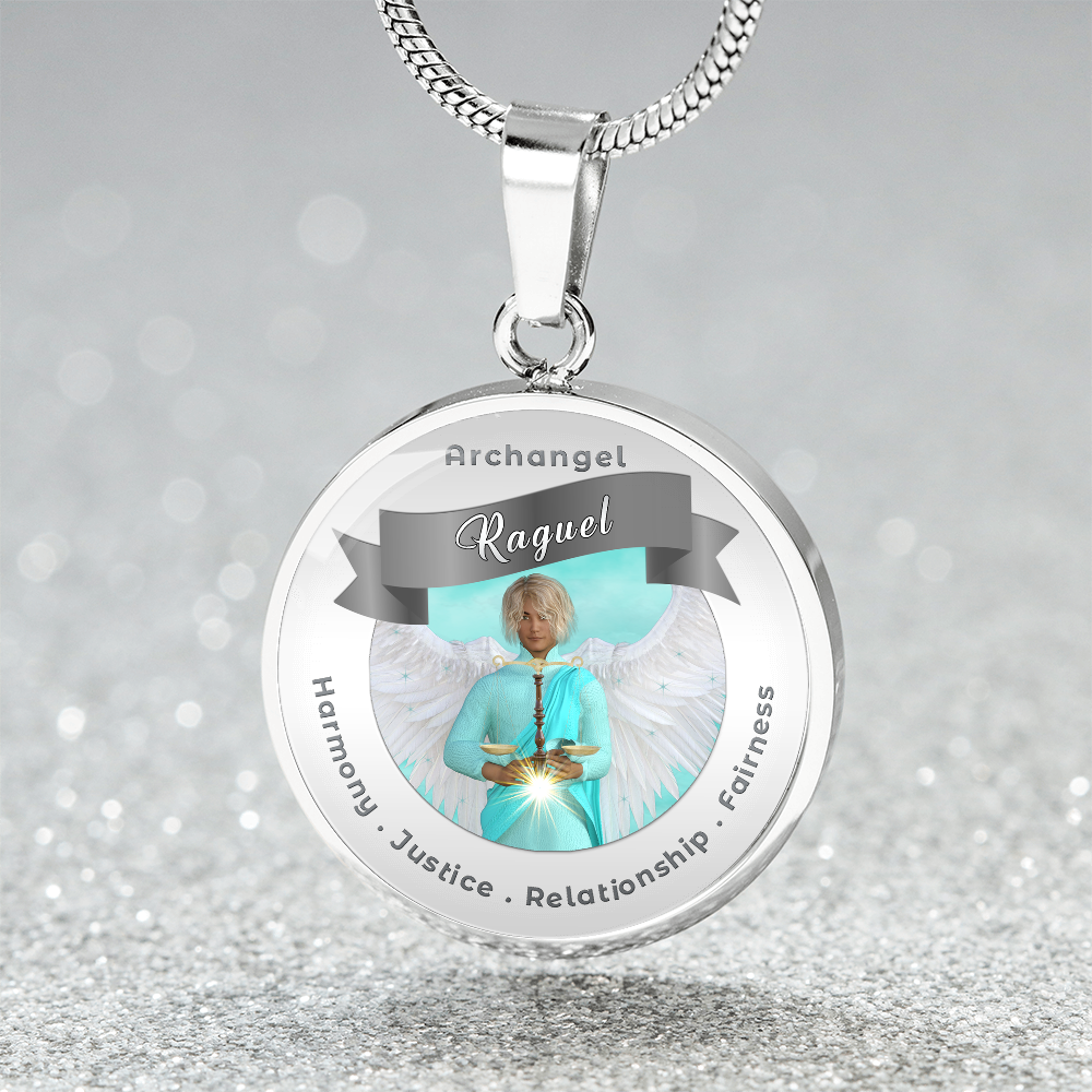Archangel Raguel - Affirmation Necklace For Fairness, Harmony, Justice & Relationships - More Than CharmsMore Than Charms
