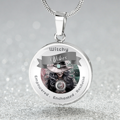 Witchy Vibes -Grey- Affirmation Necklace