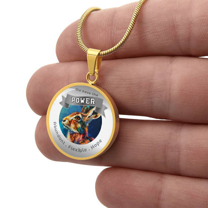 Rabbit - Power Animal Affirmation Necklace - Abundant Flexible Hope - More Than CharmsMore Than Charms