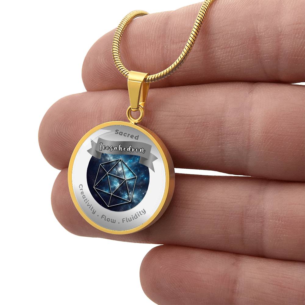 Icosahedron - Fluidity Healing Intuition - Affirmation Necklace - More Than CharmsMore Than Charms