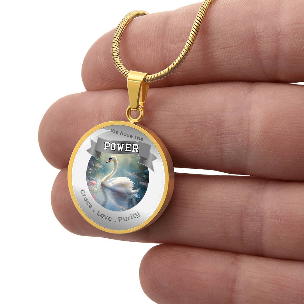 Swan - Power Animal Affirmation Necklace - Grace Love Purity - More Than CharmsMore Than Charms