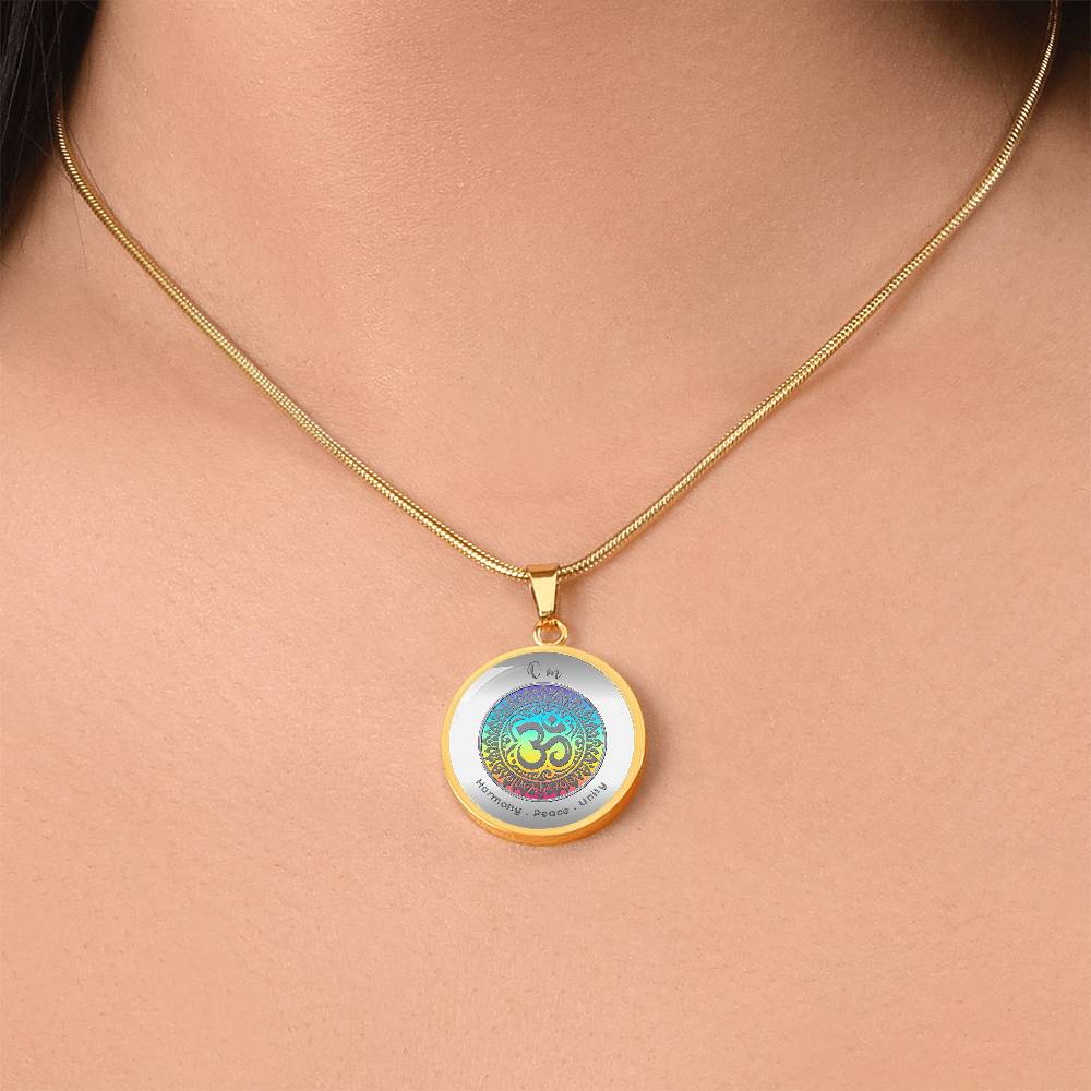 Om - Harmony Peace Unity - Affirmation Necklace - More Than CharmsMore Than Charms