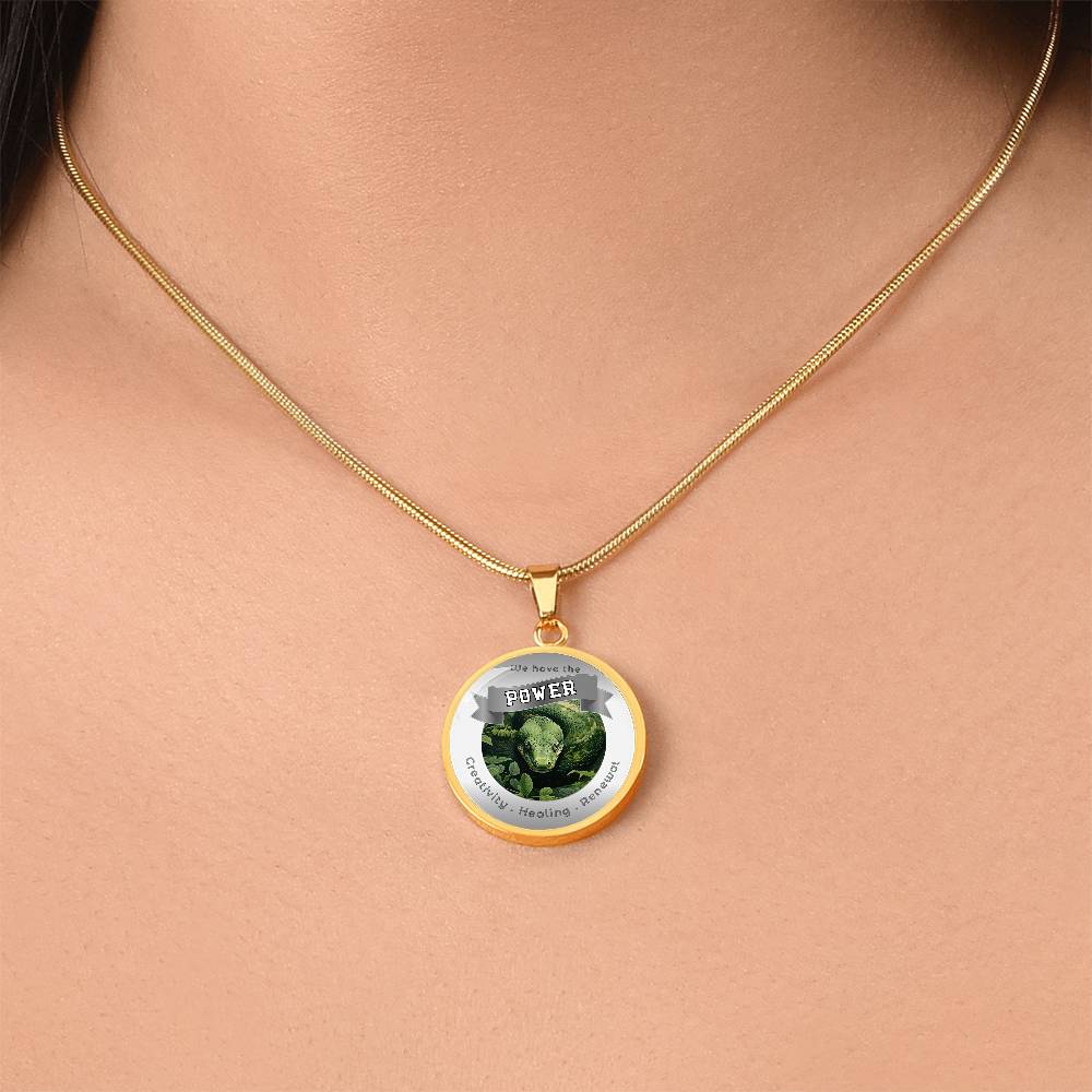 Snake - Power Animal Affirmation Necklace - Creativity Healing Renewal - More Than CharmsMore Than Charms
