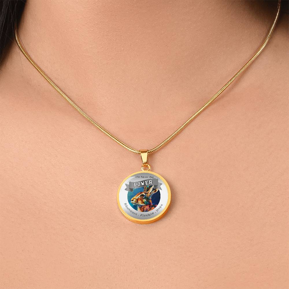 Rabbit - Power Animal Affirmation Necklace - Abundant Flexible Hope - More Than CharmsMore Than Charms