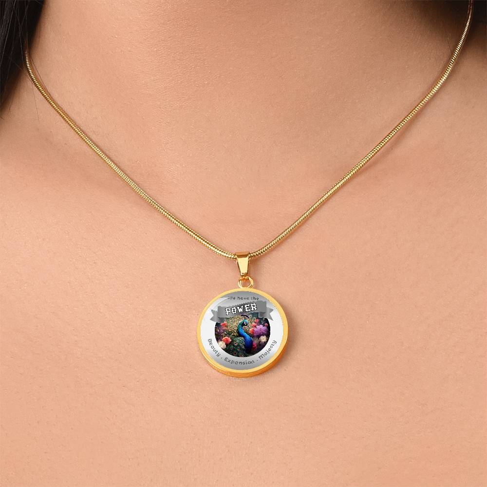 Peacock - Power Animal Affirmation Necklace - Beauty Expansion Majesty - More Than CharmsMore Than Charms