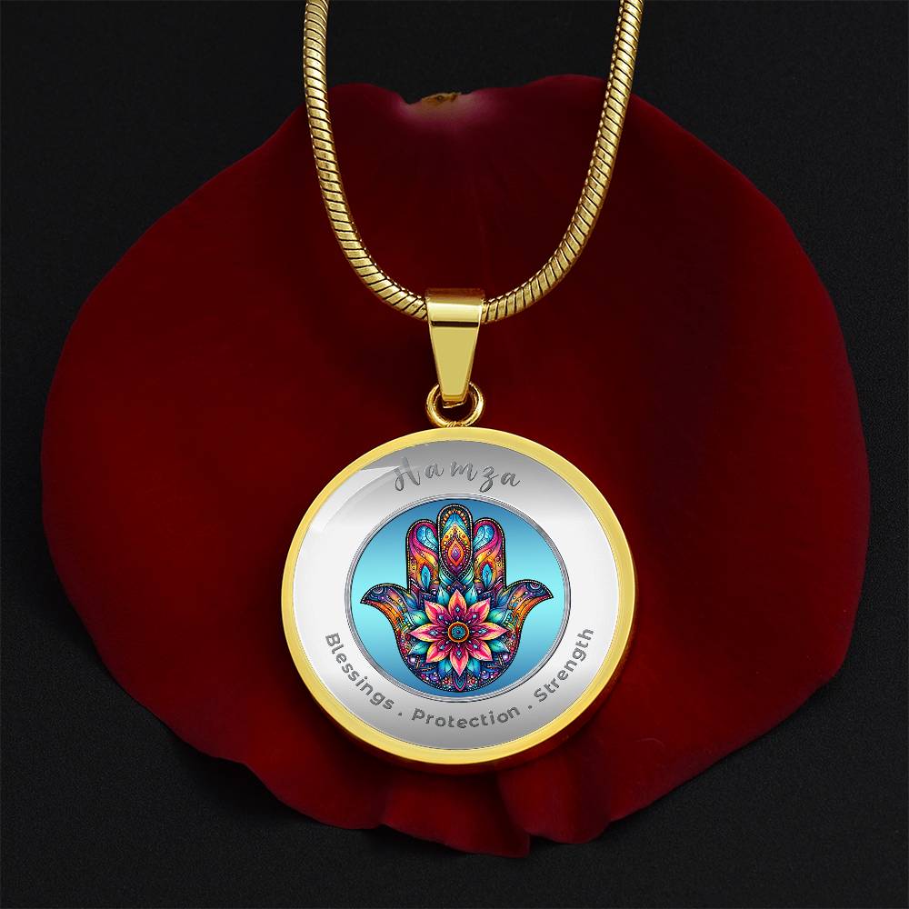 Hamsa - Protection Strength Blessings. - Affirmation Necklace - More Than CharmsMore Than Charms