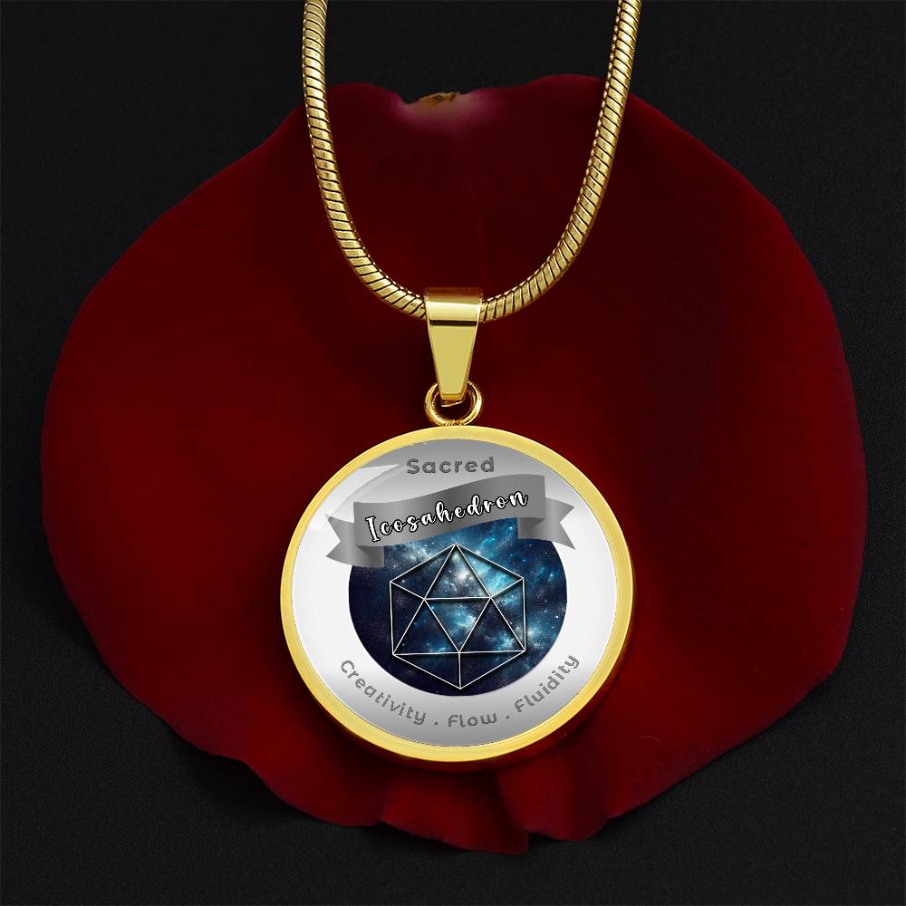 Icosahedron - Fluidity Healing Intuition - Affirmation Necklace - More Than CharmsMore Than Charms