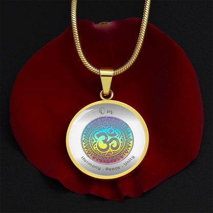 Om - Harmony Peace Unity - Affirmation Necklace - More Than CharmsMore Than Charms