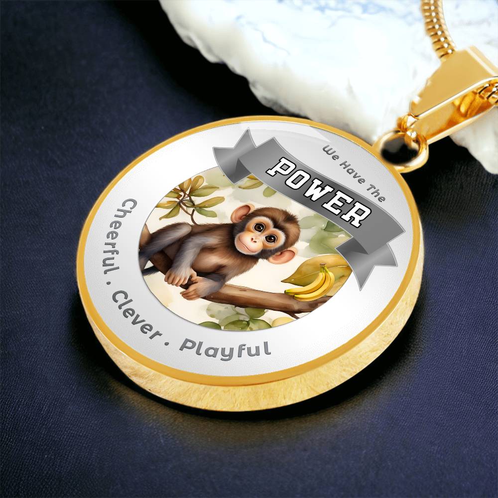Monkey - Power Animal Affirmation Necklace - Cheerful Clever Playful- More Than CharmsMore Than Charms