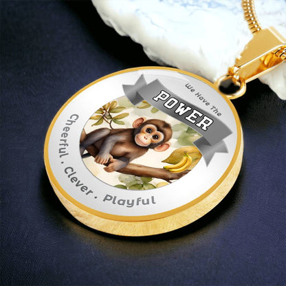 Monkey - Power Animal Affirmation Necklace - Cheerful Clever Playful- More Than CharmsMore Than Charms