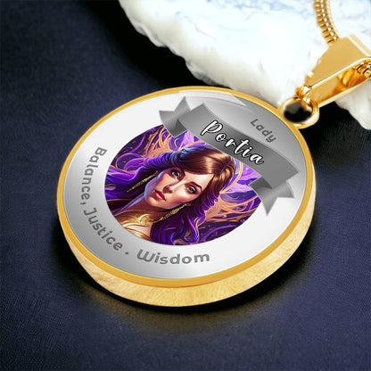Lady Portia - Affirmation Necklace For Balance, Justice & Wisdom - More Than CharmsMore Than Charms