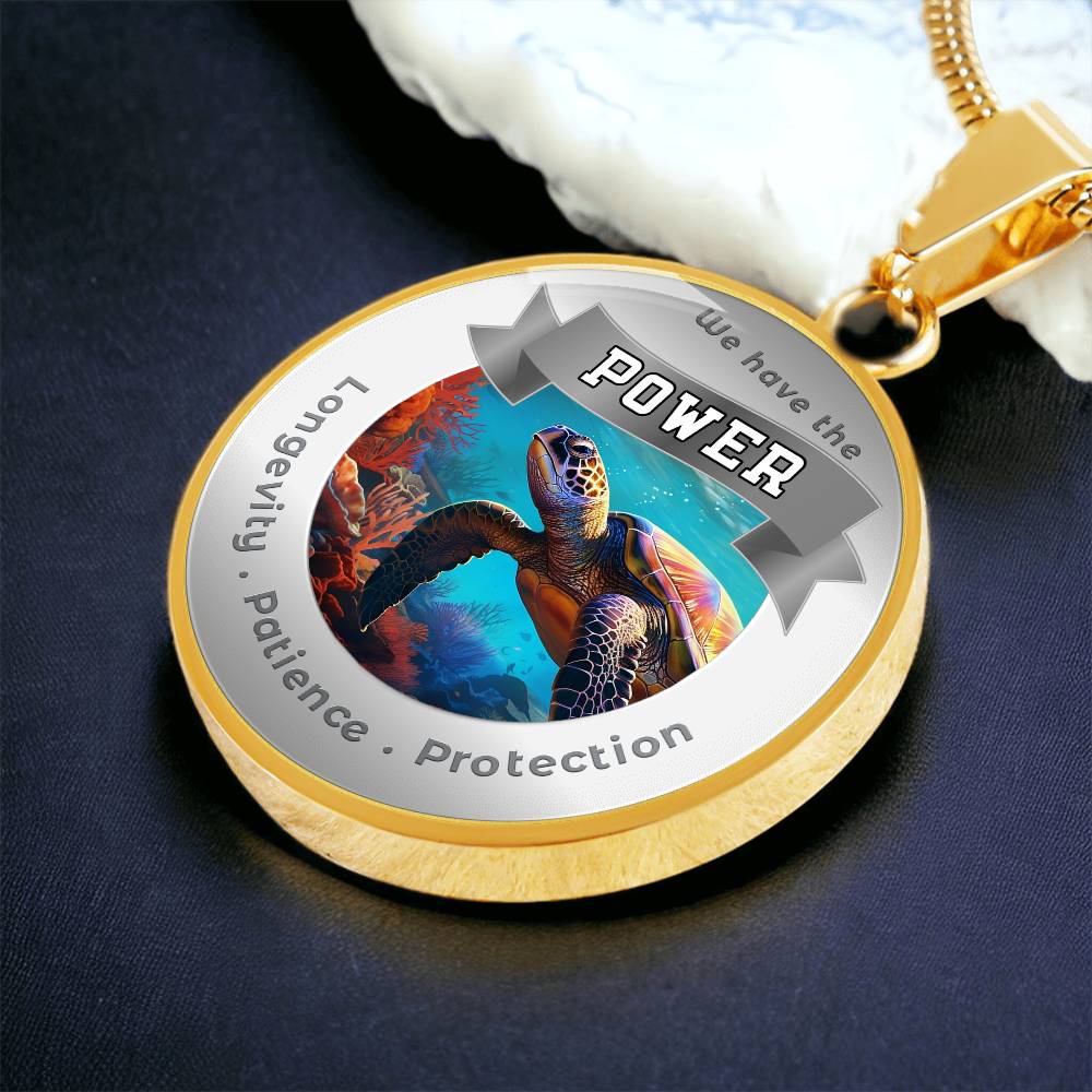 Turtle - Power Animal Affirmation Necklace - Longevity Patience Protection- More Than CharmsMore Than Charms