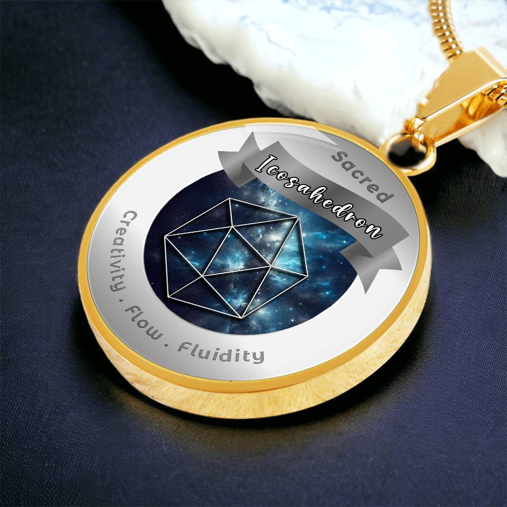 Icosahedron - Fluidity Healing Intuition - Affirmation Necklace - More Than CharmsMore Than Charms