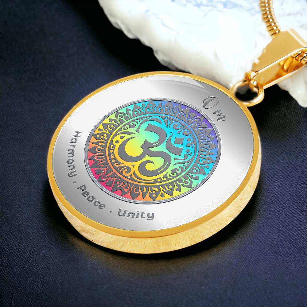 Om - Harmony Peace Unity - Affirmation Necklace - More Than CharmsMore Than Charms