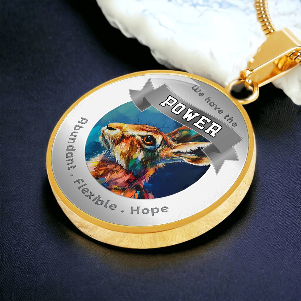Rabbit - Power Animal Affirmation Necklace - Abundant Flexible Hope - More Than CharmsMore Than Charms