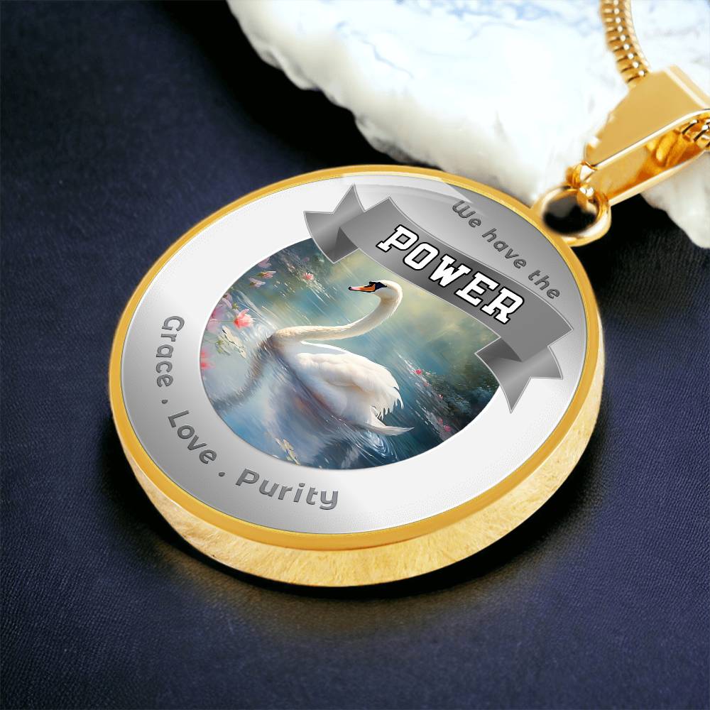 Swan - Power Animal Affirmation Necklace - Grace Love Purity - More Than CharmsMore Than Charms