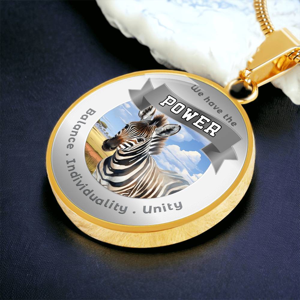 Zebra - Power Animal Affirmation Necklace - Balance Individuality Unity - More Than CharmsMore Than Charms