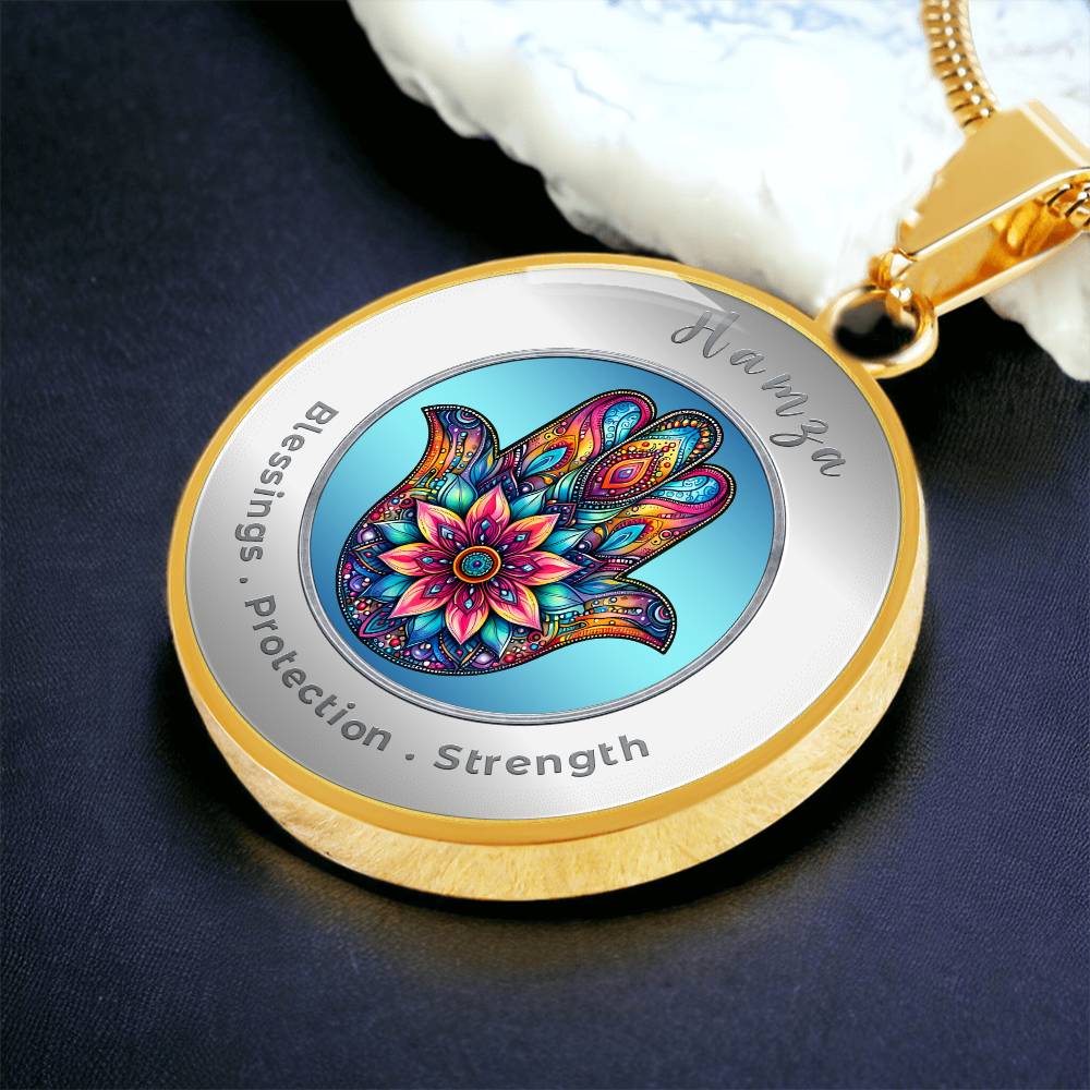 Hamsa - Protection Strength Blessings. - Affirmation Necklace - More Than CharmsMore Than Charms