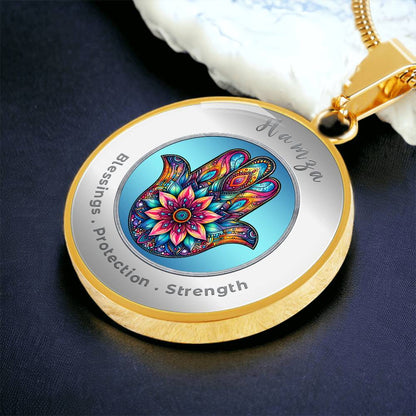 Hamsa - Protection Strength Blessings. - Affirmation Necklace - More Than CharmsMore Than Charms
