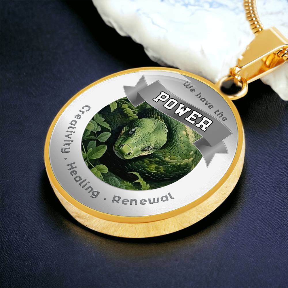 Snake - Power Animal Affirmation Necklace - Creativity Healing Renewal - More Than CharmsMore Than Charms