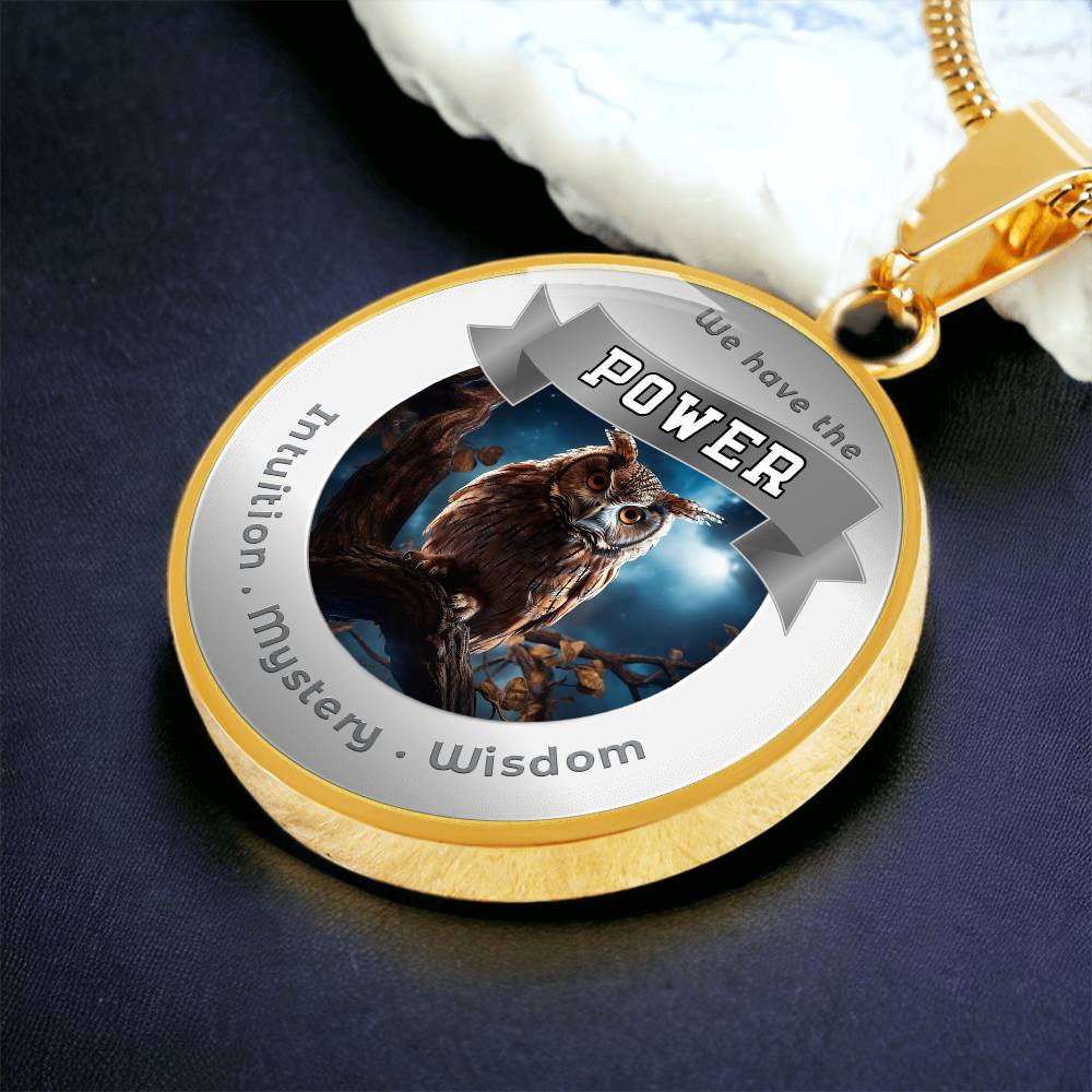 Owl - Power Animal Affirmation Necklace - Intuition Mystery Wisdom- More Than CharmsMore Than Charms