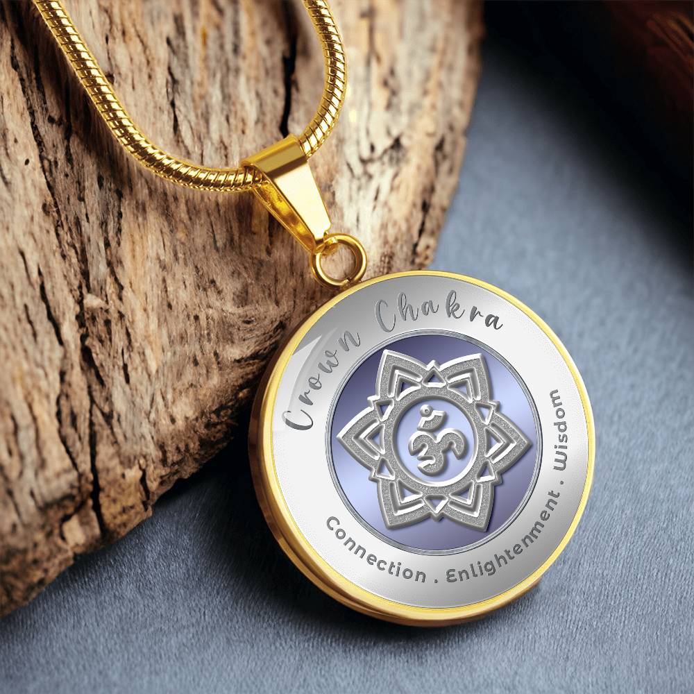 Crown Chakra - Connection Spiritual Enlightenment Divine Wisdom - Affirmation Necklace - More Than CharmsMore Than Charms