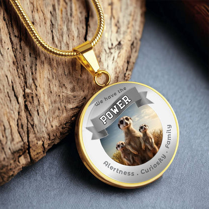 Meercat - Power Animal Affirmation Necklace - Alertness Curiosity Family- More Than CharmsMore Than Charms