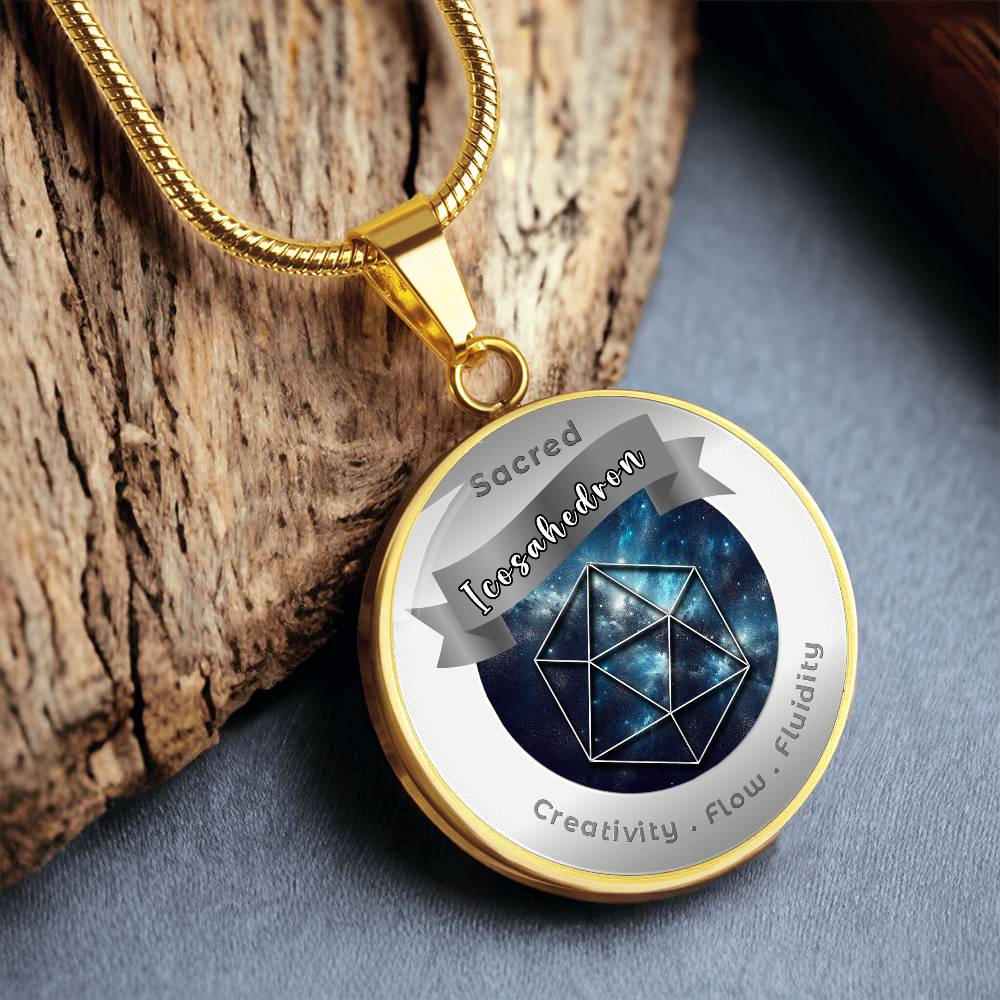 Icosahedron - Fluidity Healing Intuition - Affirmation Necklace - More Than CharmsMore Than Charms