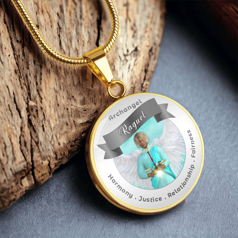 Archangel Raguel - Affirmation Necklace For Fairness, Harmony, Justice & Relationships - More Than CharmsMore Than Charms