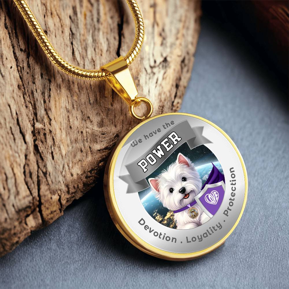 West Highland Terrier - Super Hero - Westie Dog Power Animal Affirmation Necklace - More Than CharmsMore Than Charms
