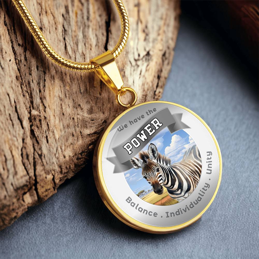 Zebra - Power Animal Affirmation Necklace - Balance Individuality Unity - More Than CharmsMore Than Charms