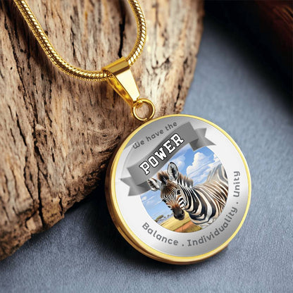 Zebra - Power Animal Affirmation Necklace - Balance Individuality Unity - More Than CharmsMore Than Charms
